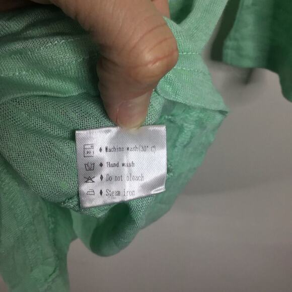 Merokeety Long Green Teal Button Cardigan Sweater Minimalistic Cottagecore Large - Picture 7 of 14